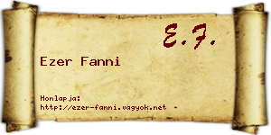 Ezer Fanni névjegykártya